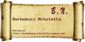 Berbekucz Nikoletta névjegykártya